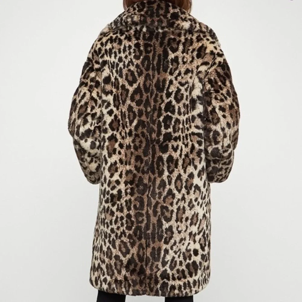 BCBG Tan Leopard Ariel Wool-Blend Peacoat XS - Picture 2 of 15